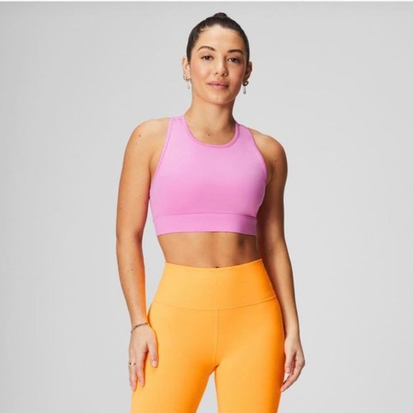 Fabletics Trinity High Impact Pink Sports Bra - Picture 3 of 7